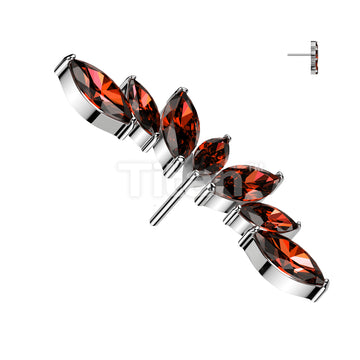 Implant Grade Titanium Threadless Push In 7 Marquise CZ Wide Fan Top - Image 5