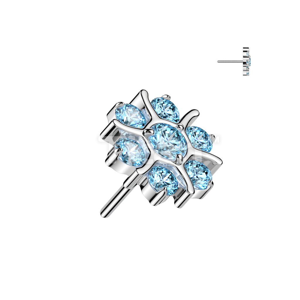 Implant Grade Titanium Threadless Push In CZ Flower Top - Image 5