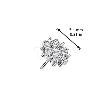 Implant Grade Titanium Threadless Push In CZ Flower Top - Image 6