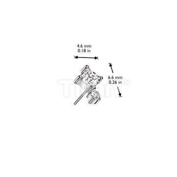 Implant Grade Titanium Threadless Push In Diamond CZ Top With Round CZ Bottom - Image 6
