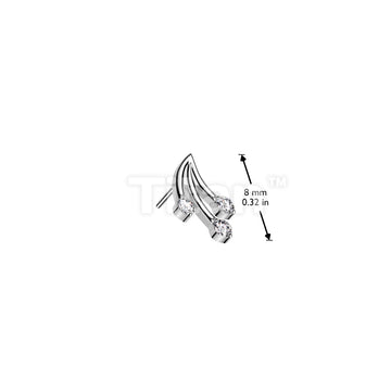 Implant Grade Titanium Threadless Push In 3 CZ Shooting Star Top - Image 4