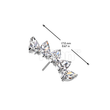 Implant Grade Titanium Threadless Push In 5 Teardrop CZ Fan Top - Image 6