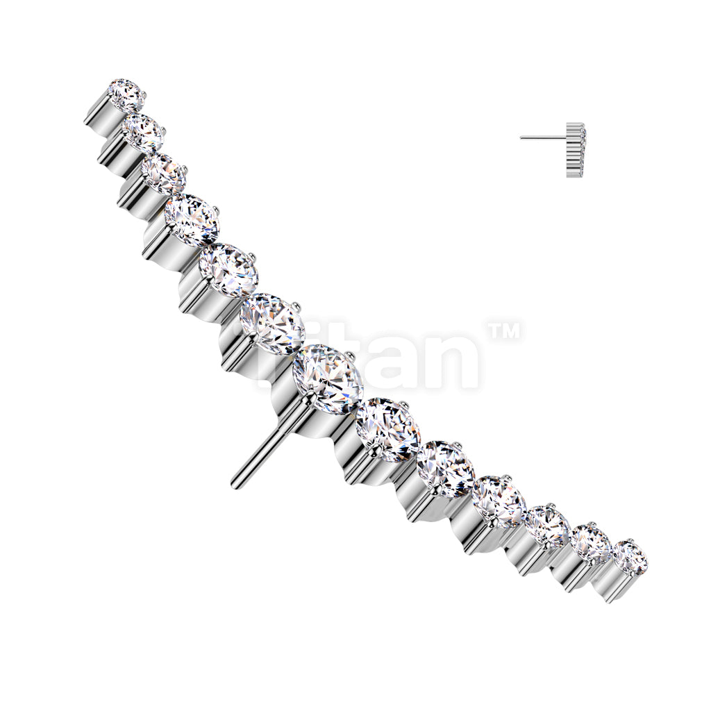 Implant Grade Titanium Threadless Push In Long CZ Curved Top - Image 2