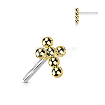Implant Grade Titanium Threadless Push In Beaded Ball Cross Top - Image 3