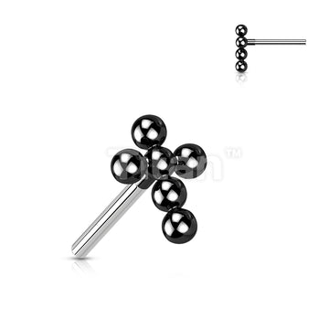 Implant Grade Titanium Threadless Push In Beaded Ball Cross Top - Image 4