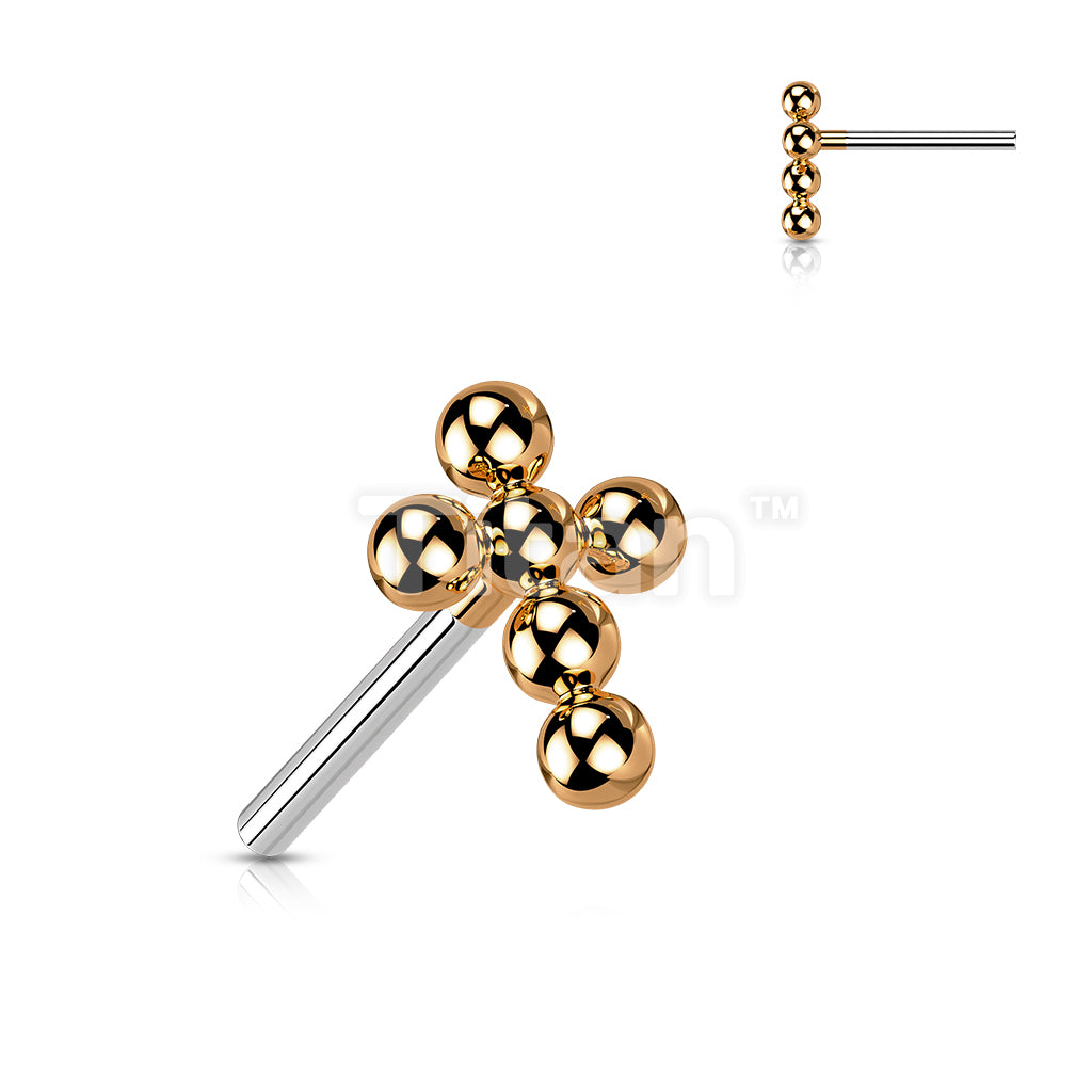 Implant Grade Titanium Threadless Push In Beaded Ball Cross Top - Image 5
