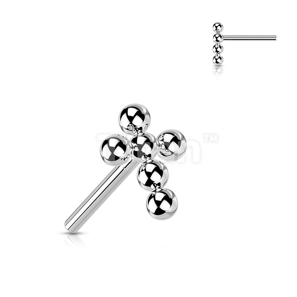 Implant Grade Titanium Threadless Push In Beaded Ball Cross Top - Image 6