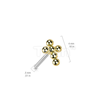 Implant Grade Titanium Threadless Push In Beaded Ball Cross Top - Image 7