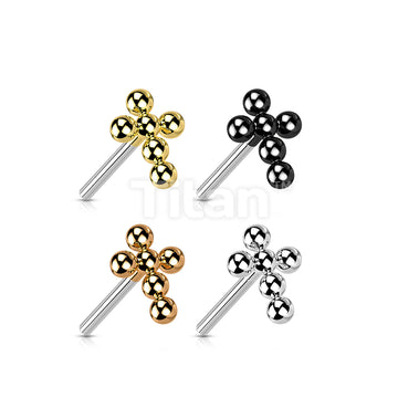 Implant Grade Titanium Threadless Push In Beaded Ball Cross Top - Image 8