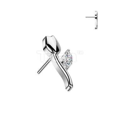 Implant Grade Titanium Threadless Tulip Top With CZ Leaf - Image 2