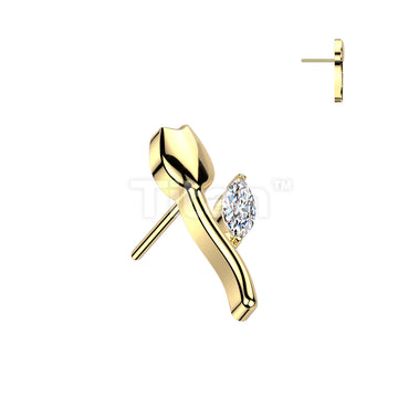 Implant Grade Titanium Threadless Tulip Top With CZ Leaf - Image 3