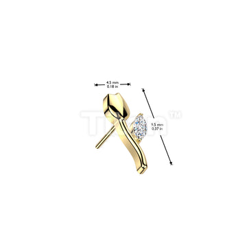 Implant Grade Titanium Threadless Tulip Top With CZ Leaf - Image 4