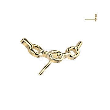 Implant Grade Titanium Threadless Push In Curved Chain Link Top - Image 2