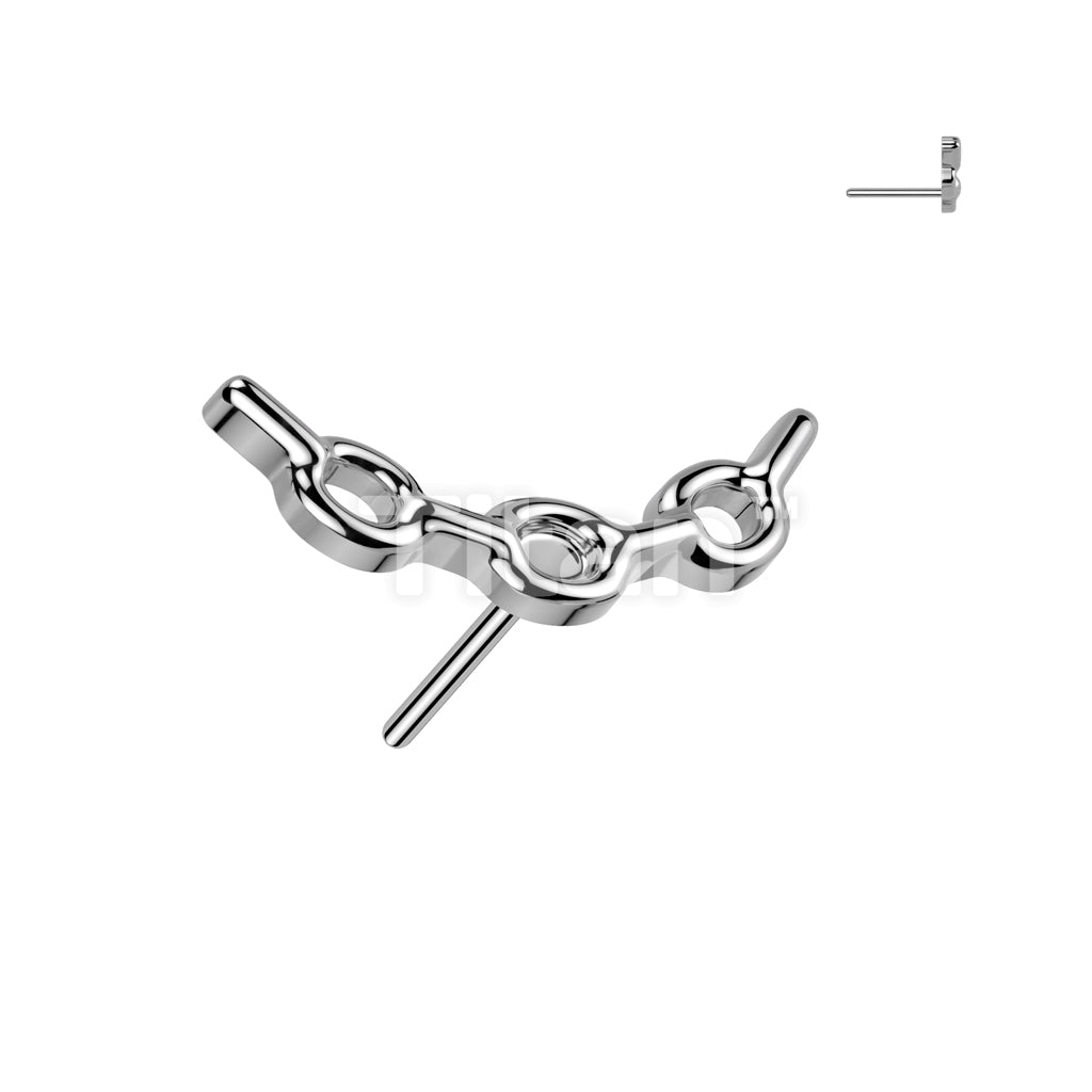 Implant Grade Titanium Threadless Push In Curved Chain Link Top - Image 3