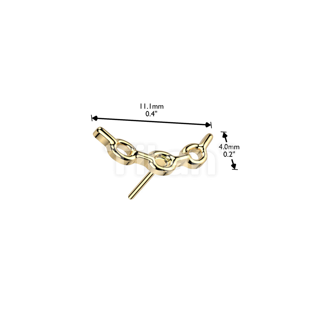 Implant Grade Titanium Threadless Push In Curved Chain Link Top - Image 4