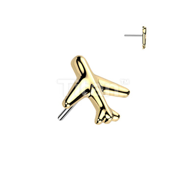 Titanium Threadless Push In Airplane Top - Image 2