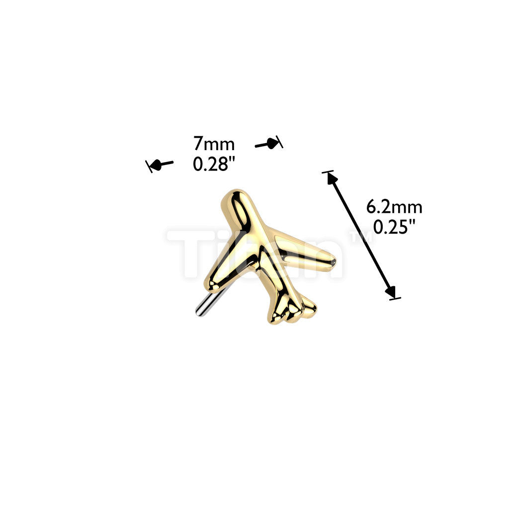Titanium Threadless Push In Airplane Top - Image 4