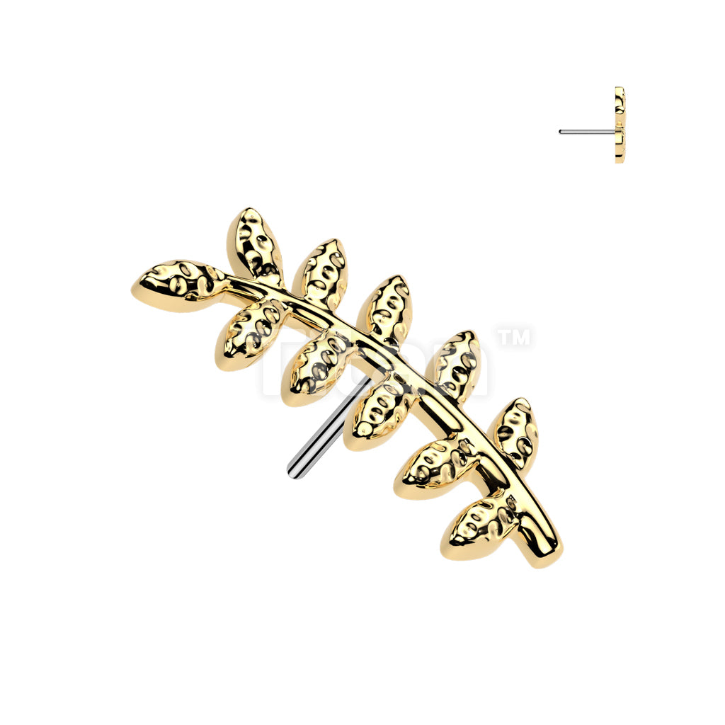 Titanium Threadless Push In Leaf Top - Image 2