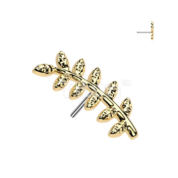 Titanium Threadless Push In Leaf Top - Image 2