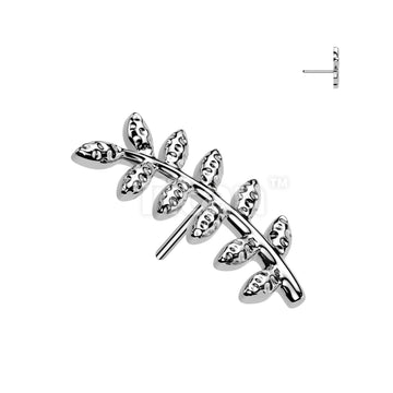 Titanium Threadless Push In Leaf Top - Image 3