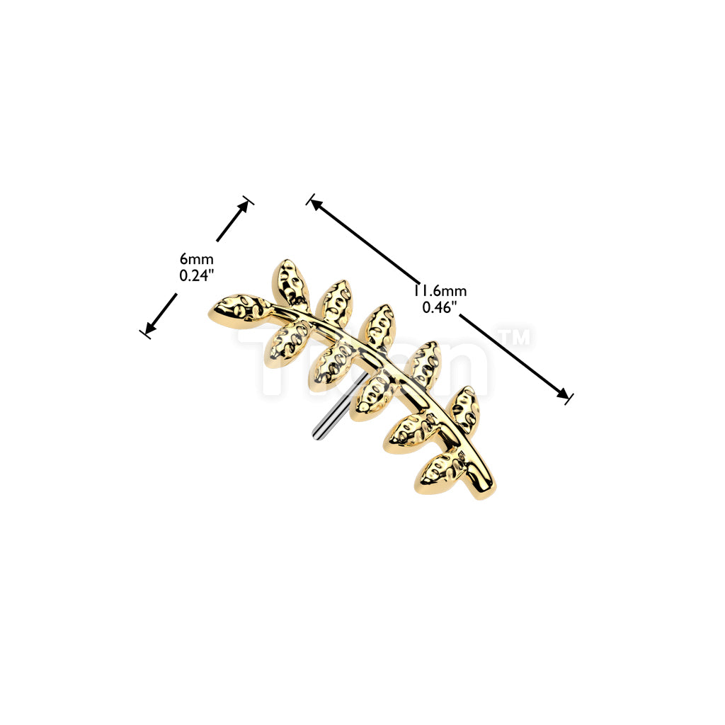 Titanium Threadless Push In Leaf Top - Image 4