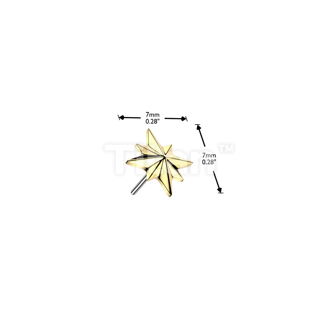 Titanium Threadless Push In Starburst Top - Image 4