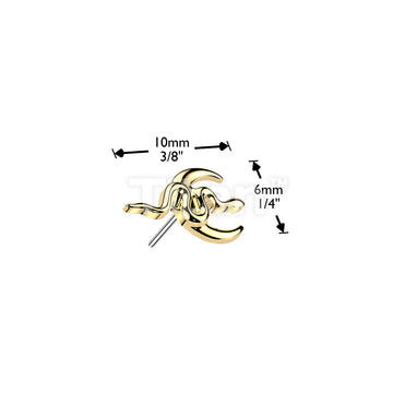 Titanium Threadless Push In Crescent Moon and Snake Top - Image 4