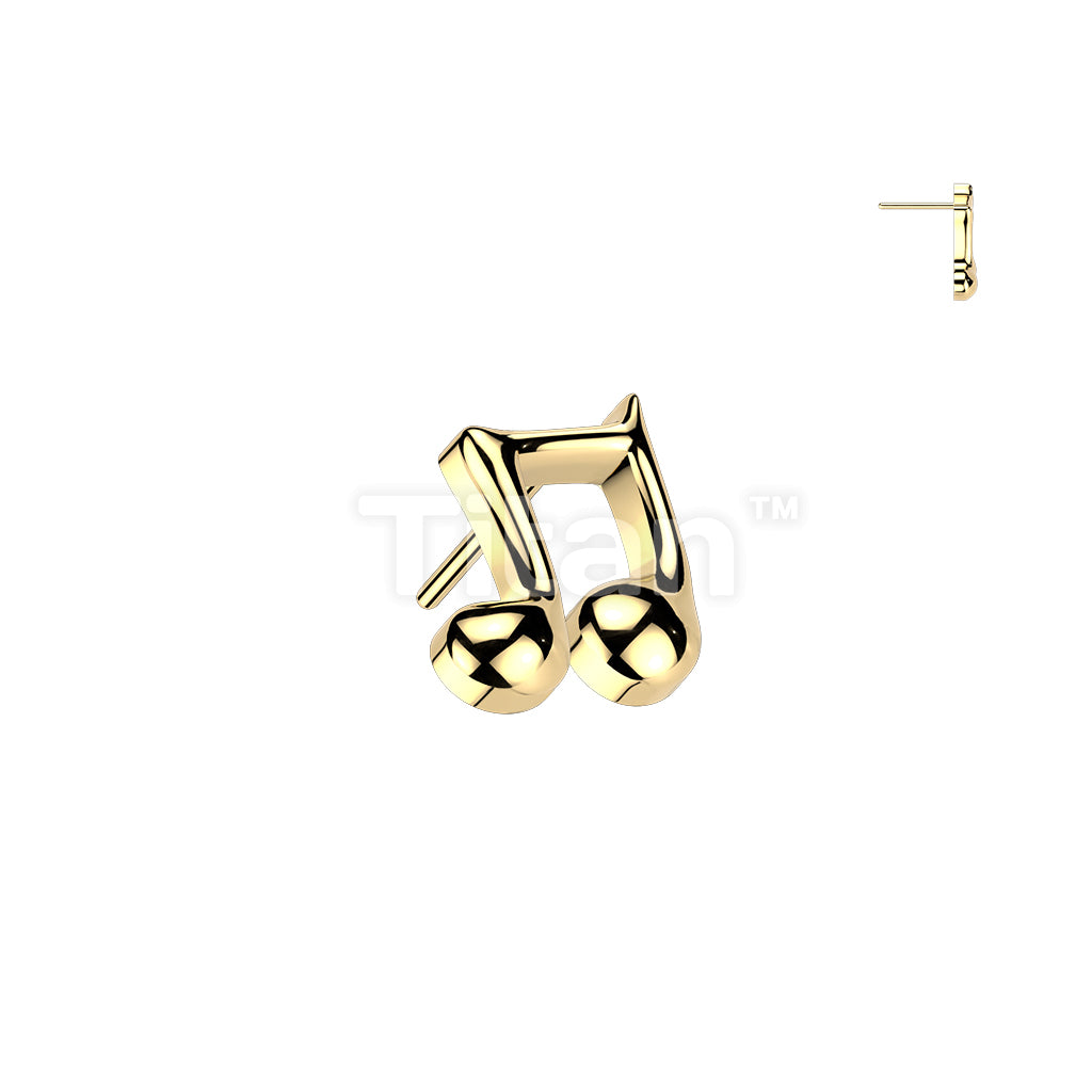 Titanium Threadless Push In Music Note Top - Image 2
