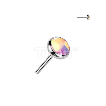 Titanium Threadless Push In Iridescent Stone Top - Image 8