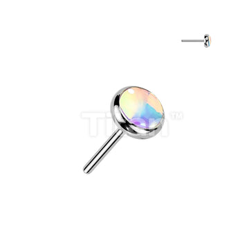 Titanium Threadless Push In Iridescent Stone Top - Image 9