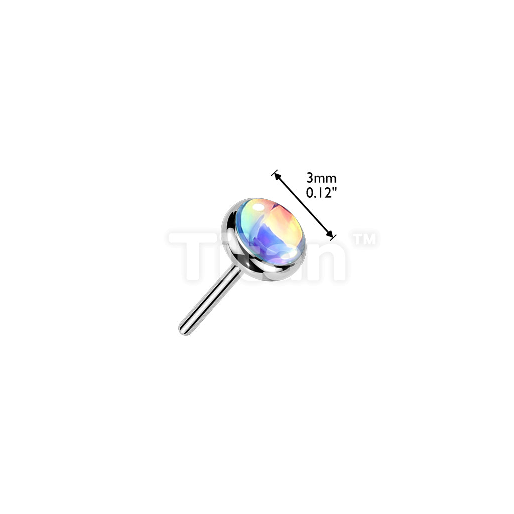 Titanium Threadless Push In Iridescent Stone Top - Image 10