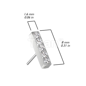 Implant Grade Titanium Threadless Push In 5 CNC Set CZ Lined Straight Bar Top - Image 6