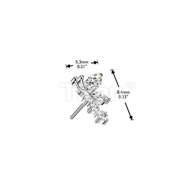 Titanium Threadless Push In CZ Dragonfly Top - Image 4