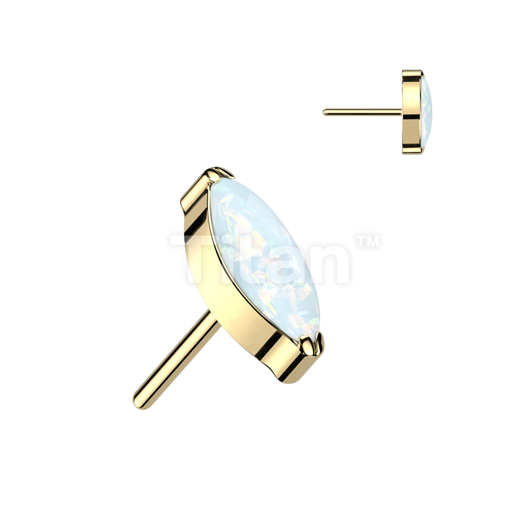 ASTM F136 Titanium Implant Grade Titanium Threadless Push In Marquise... - Image 3
