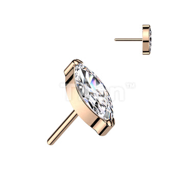 ASTM F136 Titanium Implant Grade Titanium Threadless Push In Marquise... - Image 10
