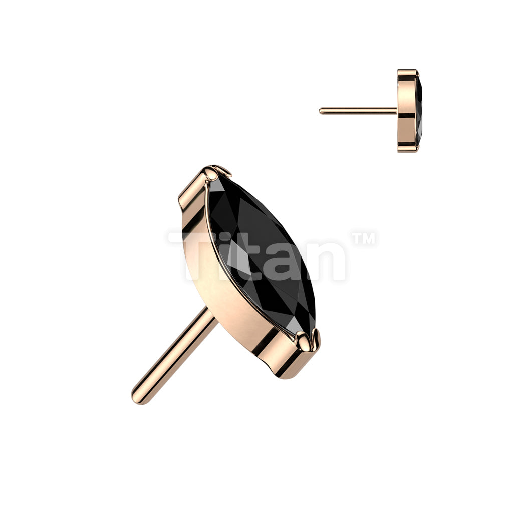 ASTM F136 Titanium Implant Grade Titanium Threadless Push In Marquise... - Image 11