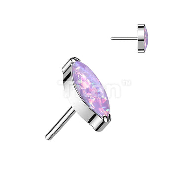 Implant Grade Titanium Threadless Push In Marquise CZ Top - Image 14