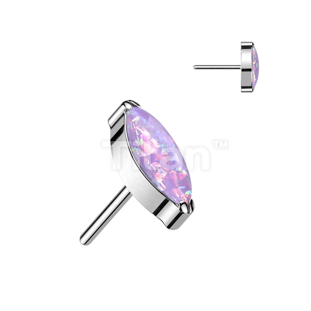 ASTM F136 Titanium Implant Grade Titanium Threadless Push In Marquise... - Image 14