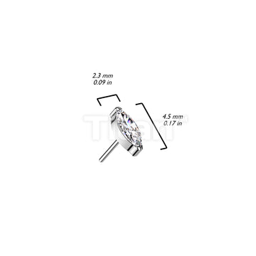 ASTM F136 Titanium Implant Grade Titanium Threadless Push In Marquise... - Image 15
