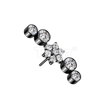 Implant Grade Titanium Threadless Push In Top With Opal or CZ Flower... - Image 3