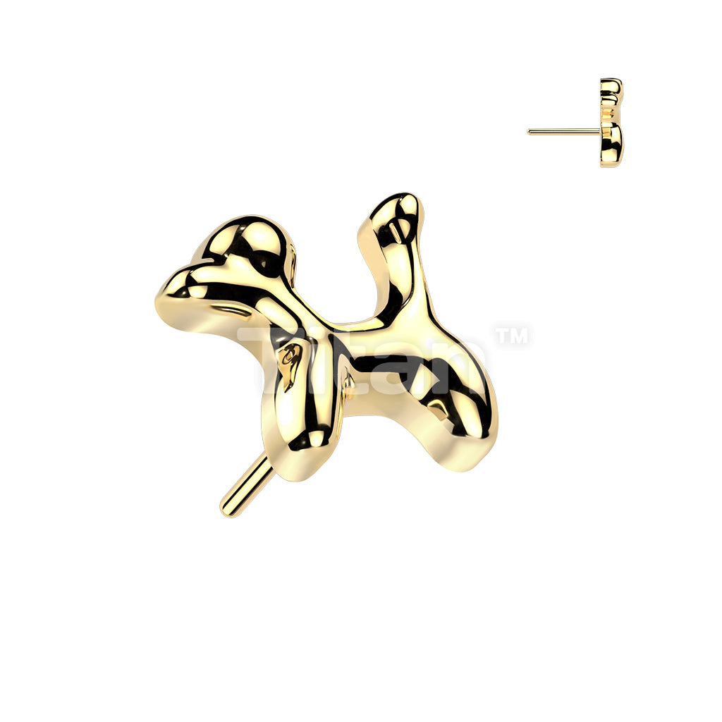 Titanium Threadless Push In Poodle Top - Image 2