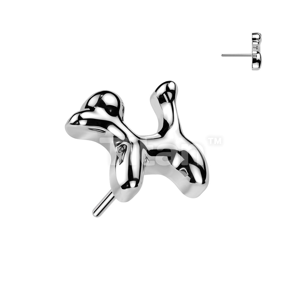 Titanium Threadless Push In Poodle Top - Image 3