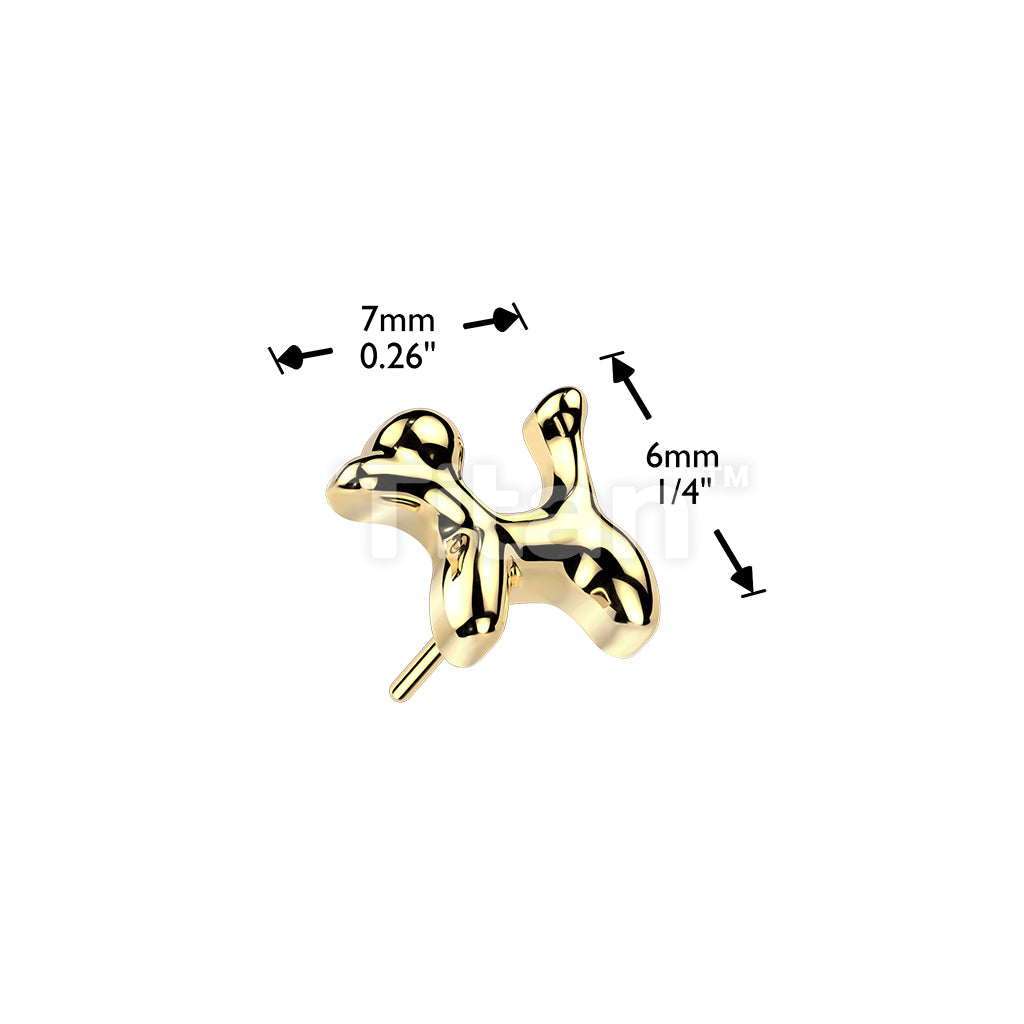 Titanium Threadless Push In Poodle Top - Image 4