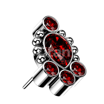Implant Grade Titanium Threadless Push In Bezel Set CZ Cluster With... - Image 4