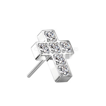Implant Grade Titanium Threadless Push In 6 CNC Set CZ Cross Top - Image 2