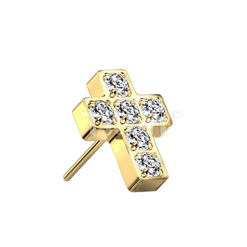 Implant Grade Titanium Threadless Push In 6 CNC Set CZ Cross Top - Image 3