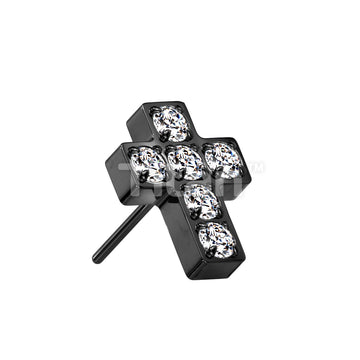 Implant Grade Titanium Threadless Push In 6 CNC Set CZ Cross Top - Image 4