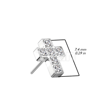 Implant Grade Titanium Threadless Push In 6 CNC Set CZ Cross Top - Image 5
