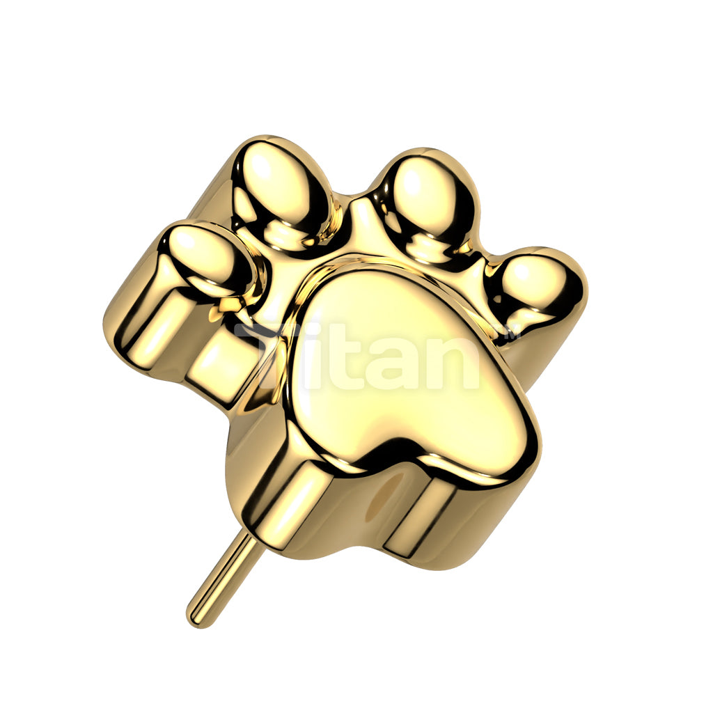 Implant Grade Titanium Threadless Push In Paw Print Top - Image 2