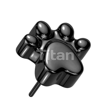 ASTM F136 Titanium Implant Grade Titanium Threadless Push In Paw Print Top - Image 3